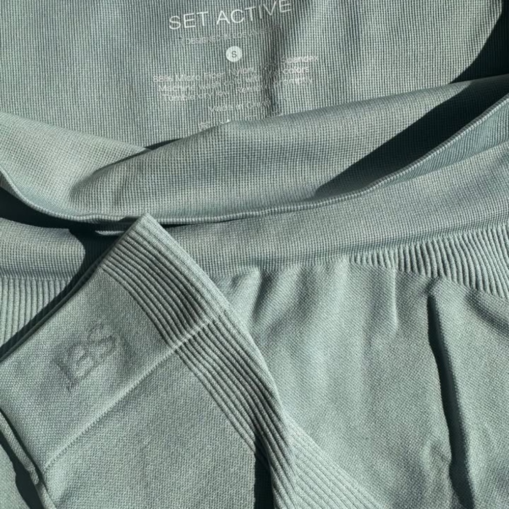 SET Active Blue Ribbed Activewear Set - Picture 4 of 4